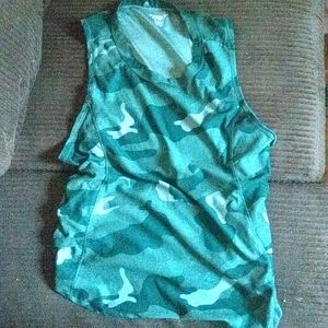 Size 14-16 kids tank top, green, camo, old navy.